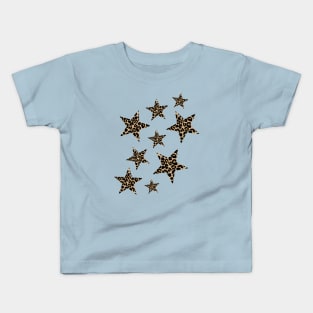 Leopard Print Stars Kids T-Shirt